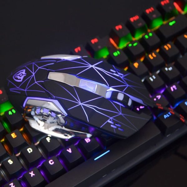 SHIPADOO X3 6D Four-speed Adjustable DPI Colorful Recirculating Breathing Light Crack Professional Competitive Gaming Luminous Wired Mouse Hot Wheel Crack Edition (Black) - Image 13