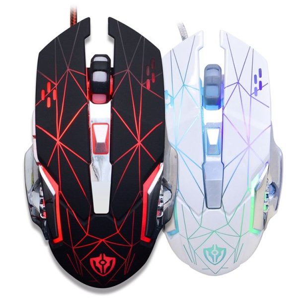 SHIPADOO X3 6D Four-speed Adjustable DPI Colorful Recirculating Breathing Light Crack Professional Competitive Gaming Luminous Wired Mouse Hot Wheel Crack Edition (Black) - Image 2