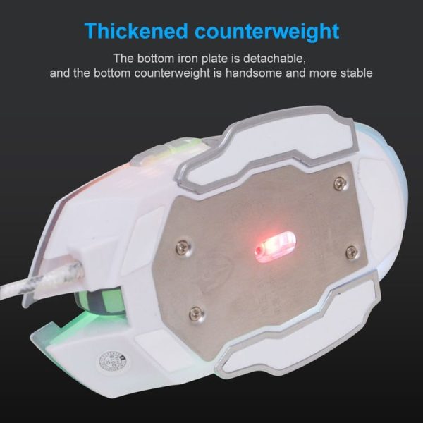 SHIPADOO X3 6D Four-speed Adjustable DPI Colorful Recirculating Breathing Light Crack Professional Competitive Gaming Luminous Wired Mouse Hot Wheel Crack Edition (Black) - Image 9