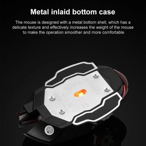 SHIPADOO X7 6D Four-speed Adjustable DPI Colorful Recirculating Breathing Light Crack Professional Competitive Gaming Luminous Wired Mouse Hot Wheel Regular Edition (White) - Image 4