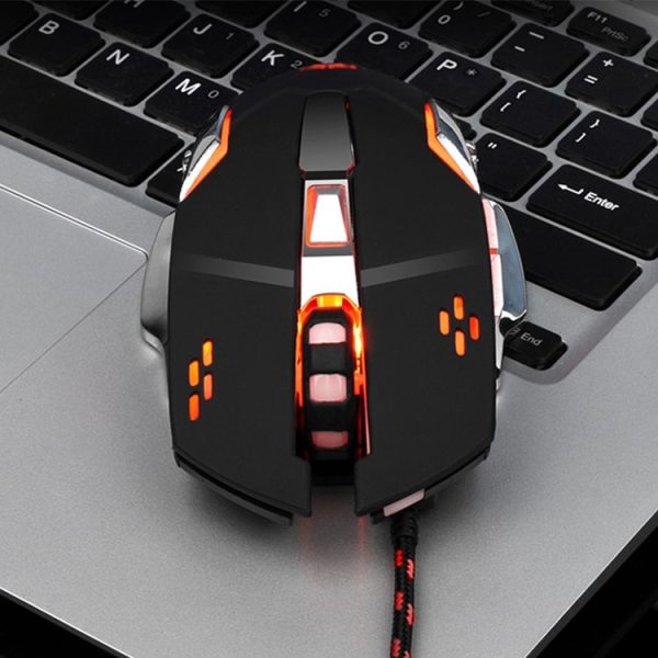SHIPADOO X7 6D Four-speed Adjustable DPI Colorful Recirculating Breathing Light Crack Professional Competitive Gaming Luminous Wired Mouse Hot Wheel Regular Edition (White) - Image 8