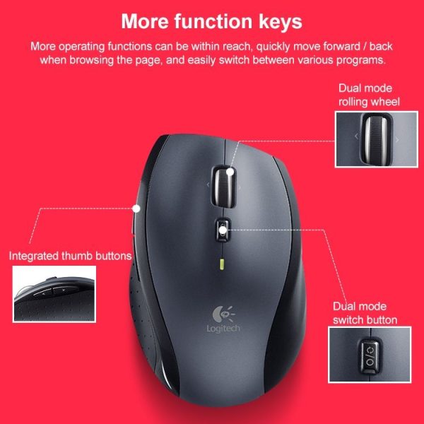Logitech M705 1000DPI 2.4GHz Wireless Laser Dual Mode Mouse - Image 5