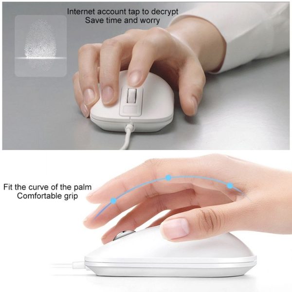 Original Xiaomi Youpin J1 Jesis Laptop PC Computer Fingerprint Wired Mouse (White) - Image 7