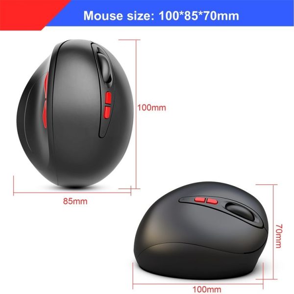 HXSJ T33 2.4GHz Ergonomic Optical Wireless Notebook PC Mouse (Black) - Image 2
