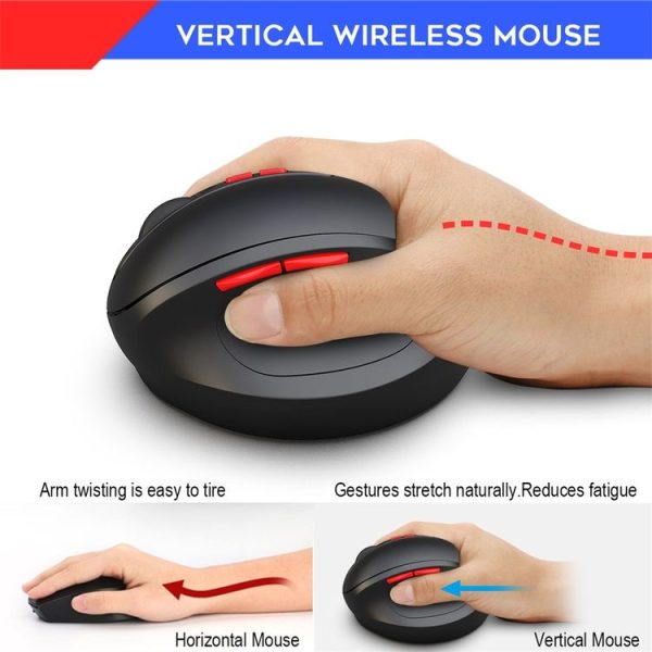 HXSJ T33 2.4GHz Ergonomic Optical Wireless Notebook PC Mouse (Black) - Image 4