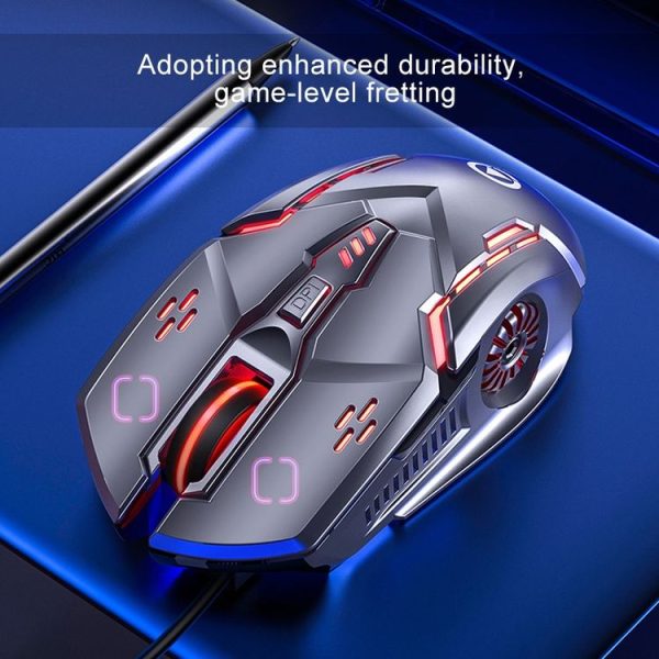 YINDIAO G5 3200DPI 4-modes Adjustable 6-keys RGB Light Wired Gaming Mouse (Pink) - Image 6