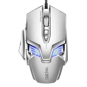 YINDIAO G403RS 7200DPI 4-modes Adjustable 8-keys RGB Light Programmable Wired Gaming Mouse (Grey)