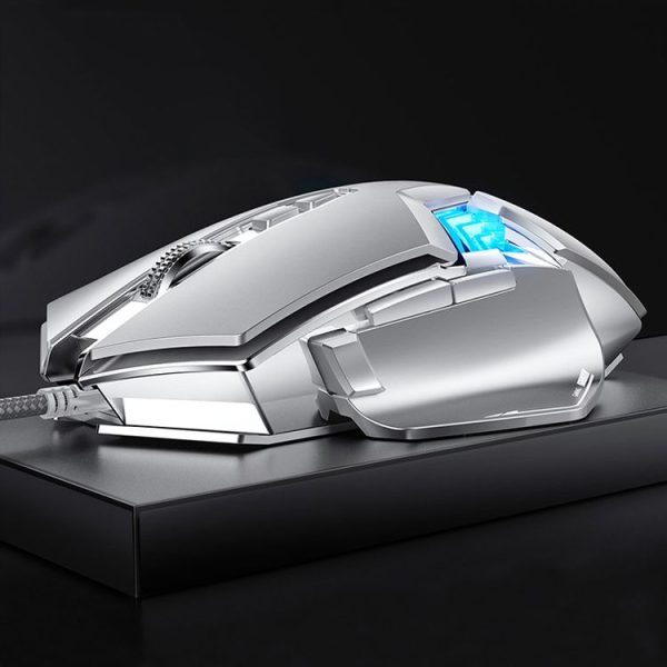 YINDIAO G403RS 7200DPI 4-modes Adjustable 8-keys RGB Light Programmable Wired Gaming Mouse (Grey) - Image 2
