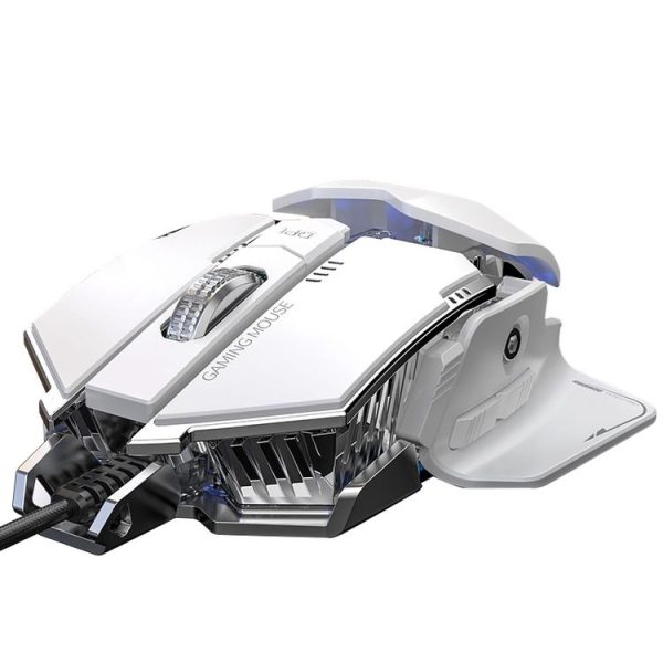 YINDIAO G403 4000DPI 4-modes Adjustable 7-keys RGB Light Programmable Wired Gaming Mouse (White) - Image 2
