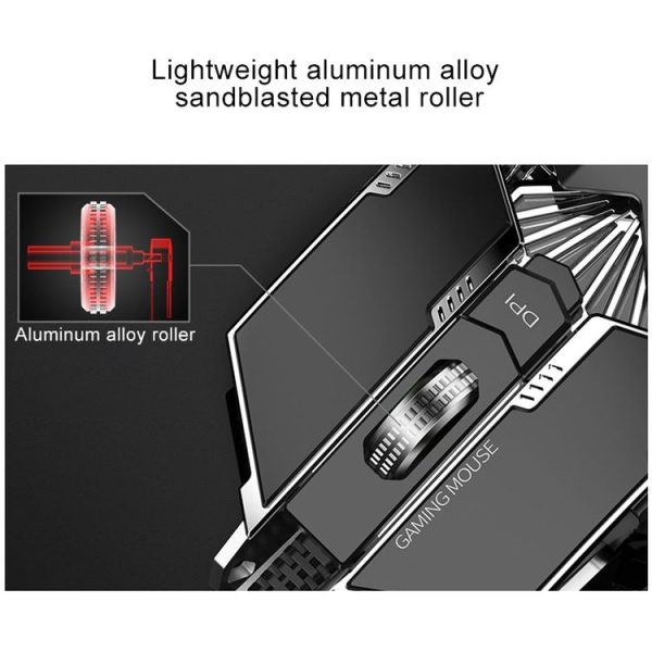 YINDIAO G403 4000DPI 4-modes Adjustable 7-keys RGB Light Programmable Wired Gaming Mouse (White) - Image 4