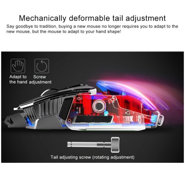 YINDIAO G403 4000DPI 4-modes Adjustable 7-keys RGB Light Programmable Wired Gaming Mouse (White) - Image 6