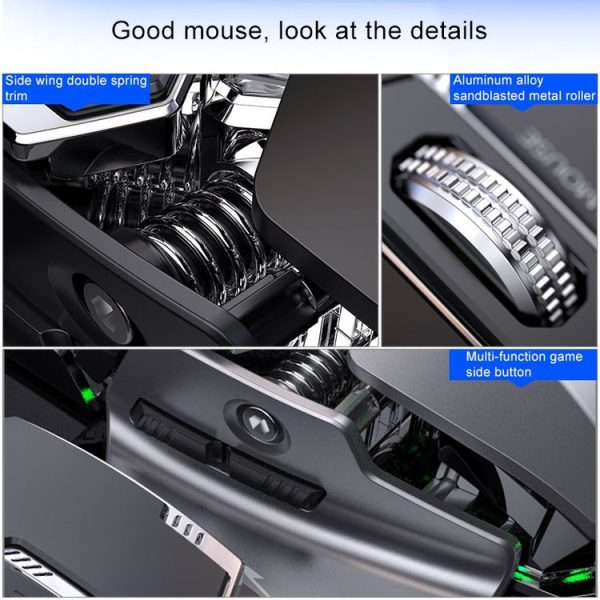 YINDIAO G403 4000DPI 4-modes Adjustable 7-keys RGB Light Programmable Wired Gaming Mouse (White) - Image 8