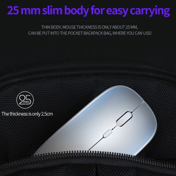 YINDIAO A2 2.4GHz 1600DPI 3-modes Adjustable RGB Light Rechargeable Wireless Silent Mouse (White) - Image 10
