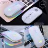 YINDIAO A2 2.4GHz 1600DPI 3-modes Adjustable RGB Light Rechargeable Wireless Silent Mouse (White) - Image 2