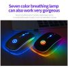 YINDIAO A2 2.4GHz 1600DPI 3-modes Adjustable RGB Light Rechargeable Wireless Silent Mouse (White) - Image 3