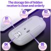 YINDIAO A2 2.4GHz 1600DPI 3-modes Adjustable RGB Light Rechargeable Wireless Silent Mouse (White) - Image 5
