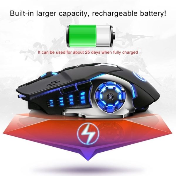 YINDIAO A4 2.4GHz 1600DPI 3-modes Adjustable Rechargeable Wireless Silent Gaming Mouse (Star Black) - Image 4