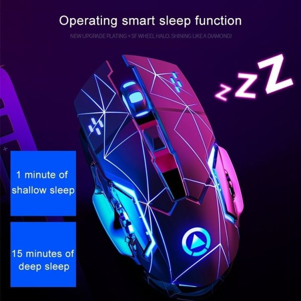 YINDIAO A4 2.4GHz 1600DPI 3-modes Adjustable Rechargeable Wireless Silent Gaming Mouse (Star Black) - Image 6