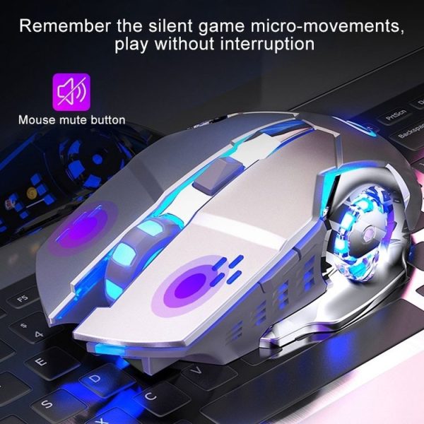 YINDIAO A4 2.4GHz 1600DPI 3-modes Adjustable Rechargeable Wireless Silent Gaming Mouse (Star Black) - Image 7