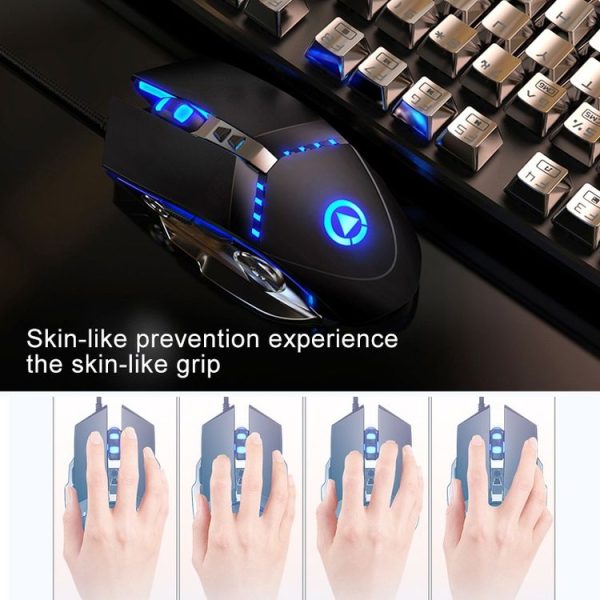 YINDIAO G3PRO 3200DPI 4-modes Adjustable 7-keys RGB Light Silent Wired Gaming Mouse (Grey) - Image 6