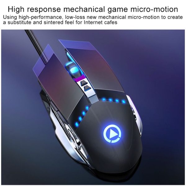 YINDIAO G3PRO 3200DPI 4-modes Adjustable 7-keys RGB Light Silent Wired Gaming Mouse (Star Black) - Image 3