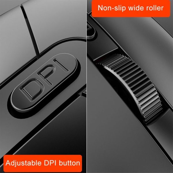 YINDIAO G3SE 1600DPI 3-modes Adjustable 3-keys RGB Light Wired Business Mouse (Black) - Image 3