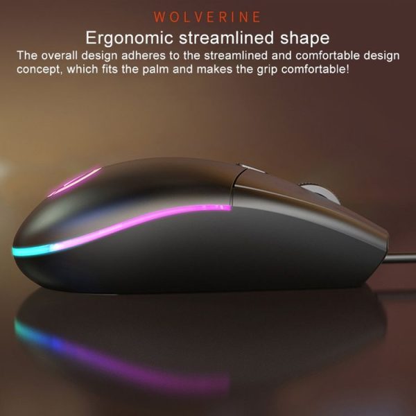 YINDIAO G3SE 1600DPI 3-modes Adjustable 3-keys RGB Light Wired Business Mouse (Black) - Image 5