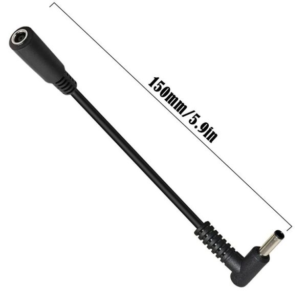 4.5 x 3.0mm Elbow Male to Female Adapter 15cm DC Power Extension Cable for HP (Black) - Image 4