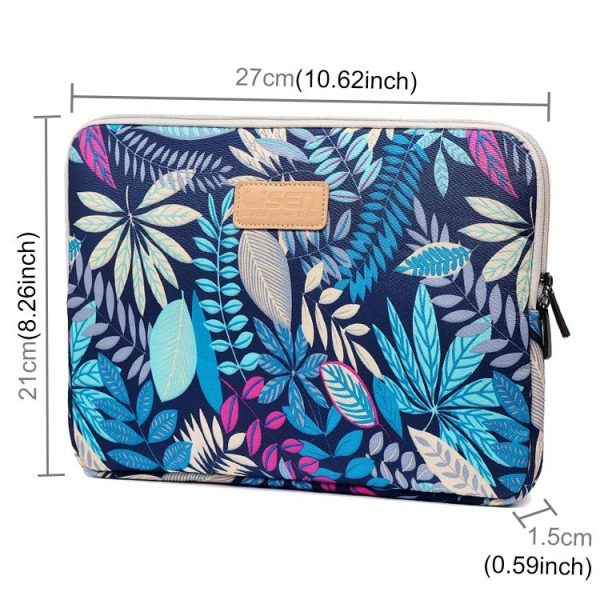 Lisen 10 inch Sleeve Case Colorful Leaves Zipper Briefcase Carrying Bag for iPad Air 2, iPad Air, iPad 4, iPad New, Galaxy Tab A 10.1, Lenovo Yoga 10.1 inch, Microsoft Surface Pro 10.6, 10 inch and Below Laptops / Tablets (Blue) - Image 2