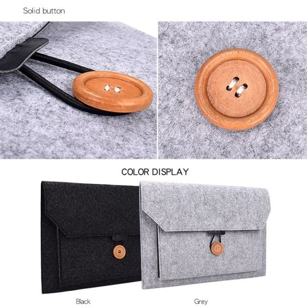 ND06 Multi-purpose Felt Button Laptop Inner Bag for 12.5 inch Laptop (Grey) - Image 11
