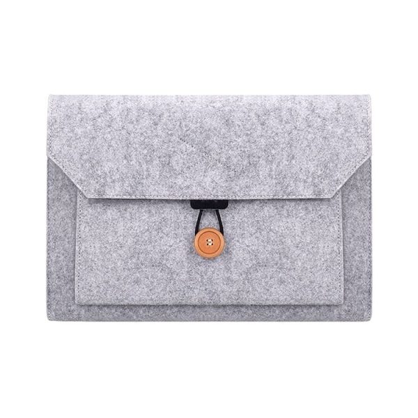 ND06 Multi-purpose Felt Button Laptop Inner Bag for 12.5 inch Laptop (Grey) - Image 2