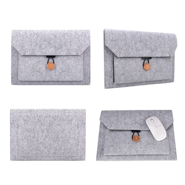 ND06 Multi-purpose Felt Button Laptop Inner Bag for 12.5 inch Laptop (Grey) - Image 3