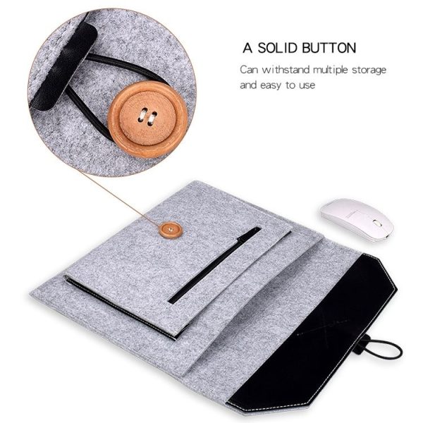 ND06 Multi-purpose Felt Button Laptop Inner Bag for 12.5 inch Laptop (Grey) - Image 6