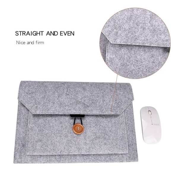 ND06 Multi-purpose Felt Button Laptop Inner Bag for 12.5 inch Laptop (Grey) - Image 7