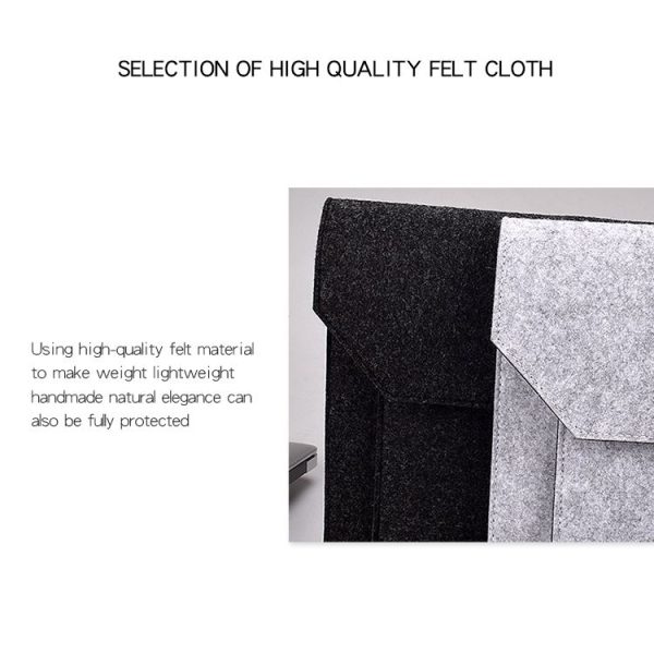 ND06 Multi-purpose Felt Button Laptop Inner Bag for 12.5 inch Laptop (Grey) - Image 8