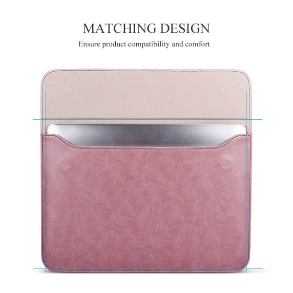 PU01S PU Leather Horizontal Invisible Magnetic Buckle Laptop Inner Bag for 13.3 inch laptops (Grey) - Image 5