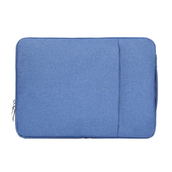 11.6 inch Universal Fashion Soft Laptop Denim Bags Portable Zipper Notebook Laptop Case Pouch for MacBook Air, Lenovo and other Laptops, Size: 32.2x21.8x2cm (Blue) - Image 2