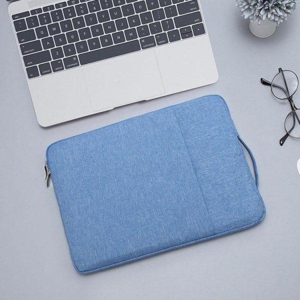 11.6 inch Universal Fashion Soft Laptop Denim Bags Portable Zipper Notebook Laptop Case Pouch for MacBook Air, Lenovo and other Laptops, Size: 32.2x21.8x2cm (Blue) - Image 4