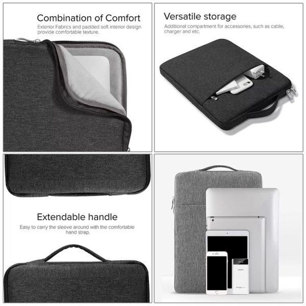 13.3 inch Universal Fashion Soft Laptop Denim Bags Portable Zipper Notebook Laptop Case Pouch for MacBook Air / Pro, Lenovo and other Laptops, Size: 35.5x26.5x2cm (Purple) - Image 5