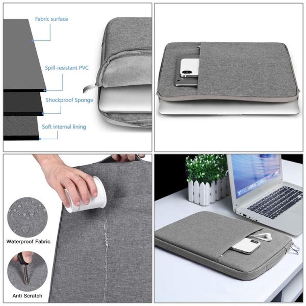 13.3 inch Universal Fashion Soft Laptop Denim Bags Portable Zipper Notebook Laptop Case Pouch for MacBook Air / Pro, Lenovo and other Laptops, Size: 35.5x26.5x2cm (Purple) - Image 6