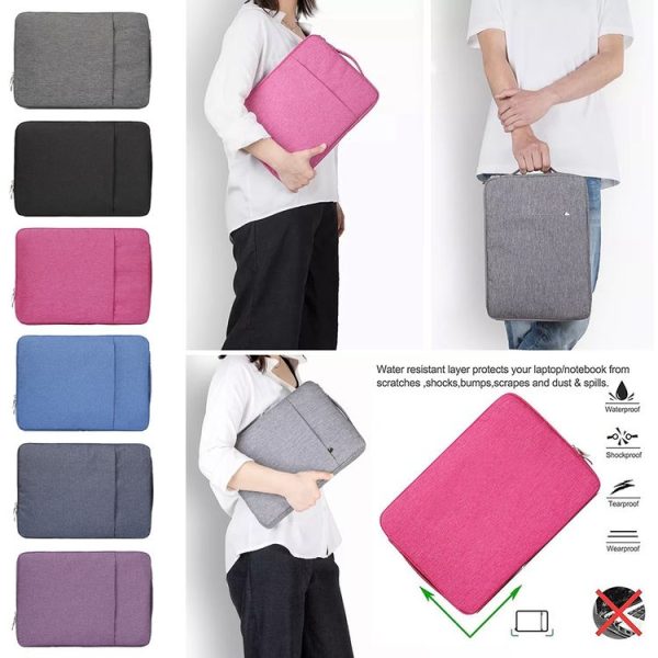 13.3 inch Universal Fashion Soft Laptop Denim Bags Portable Zipper Notebook Laptop Case Pouch for MacBook Air / Pro, Lenovo and other Laptops, Size: 35.5x26.5x2cm (Purple) - Image 7
