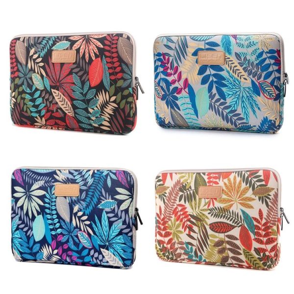 Lisen 7.0 inch Sleeve Case Colorful Leaves Zipper Briefcase Carrying Bag (Grey) - Image 2