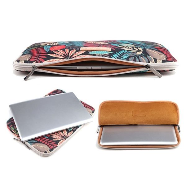 Lisen 7.0 inch Sleeve Case Colorful Leaves Zipper Briefcase Carrying Bag (Grey) - Image 4
