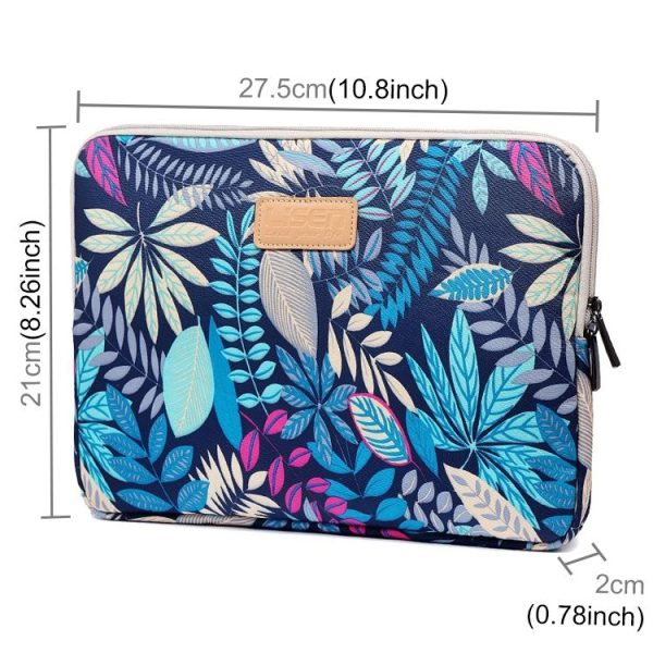 Lisen 9.8 inch Sleeve Case Colorful Leaves Zipper Briefcase Carrying Bag (Blue) - Image 2