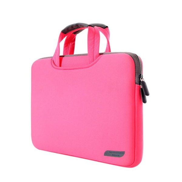 12 inch Portable Air Permeable Handheld Sleeve Bag for MacBook, Lenovo and other Laptops, Size: 32x21x2cm (Magenta) - Image 2