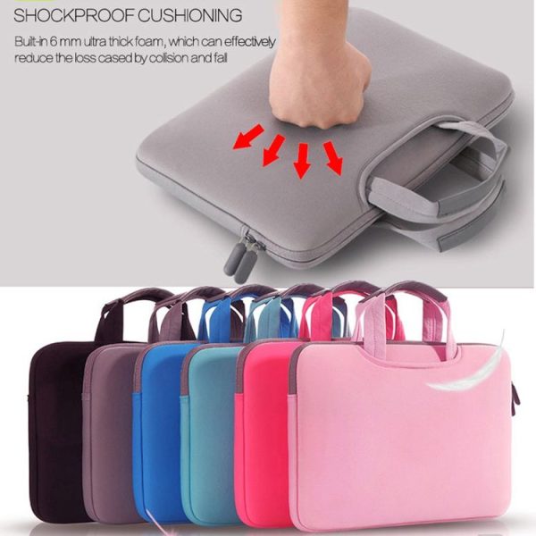 15.4 inch Portable Air Permeable Handheld Sleeve Bag for MacBook Air / Pro, Lenovo and other Laptops, Size: 38x27.5x3.5cm (Black) - Image 7