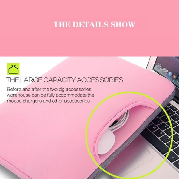 15.6 inch Portable Air Permeable Handheld Sleeve Bag for Laptops, Size: 41.5x30.0x3.5cm (Magenta) - Image 4