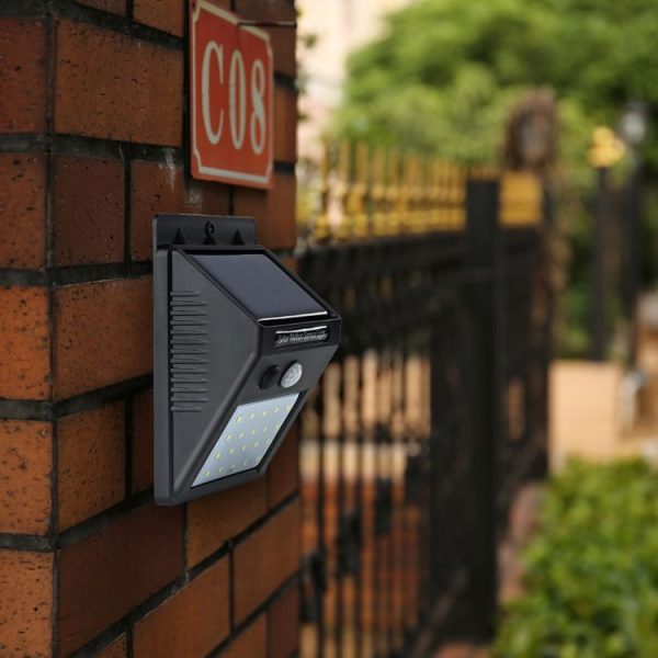 White Light Outdoor Solar Motion Sensor Light, 20 LED for Yard / Garden / Home / Driveway / Stairs / Outside Wall (Black) - Image 10