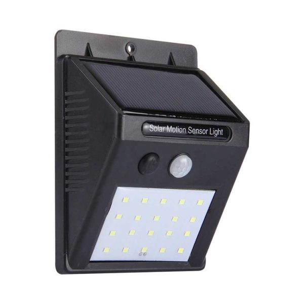 White Light Outdoor Solar Motion Sensor Light, 20 LED for Yard / Garden / Home / Driveway / Stairs / Outside Wall (Black) - Image 2