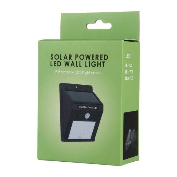 White Light Outdoor Solar Motion Sensor Light, 20 LED for Yard / Garden / Home / Driveway / Stairs / Outside Wall (Black) - Image 8